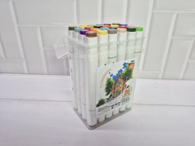 Marcadores caja polastica doble punta x24